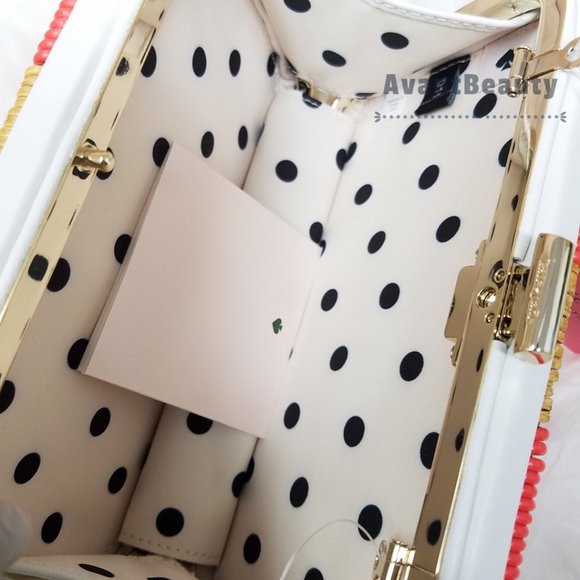 Kate Spade Kitt Clutch Wicker Peach Melba Multi - Picture 10 of 12